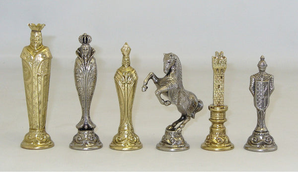 The Medieval Luxury Metal Chess Pieces Alloy Zinc 3.25 King